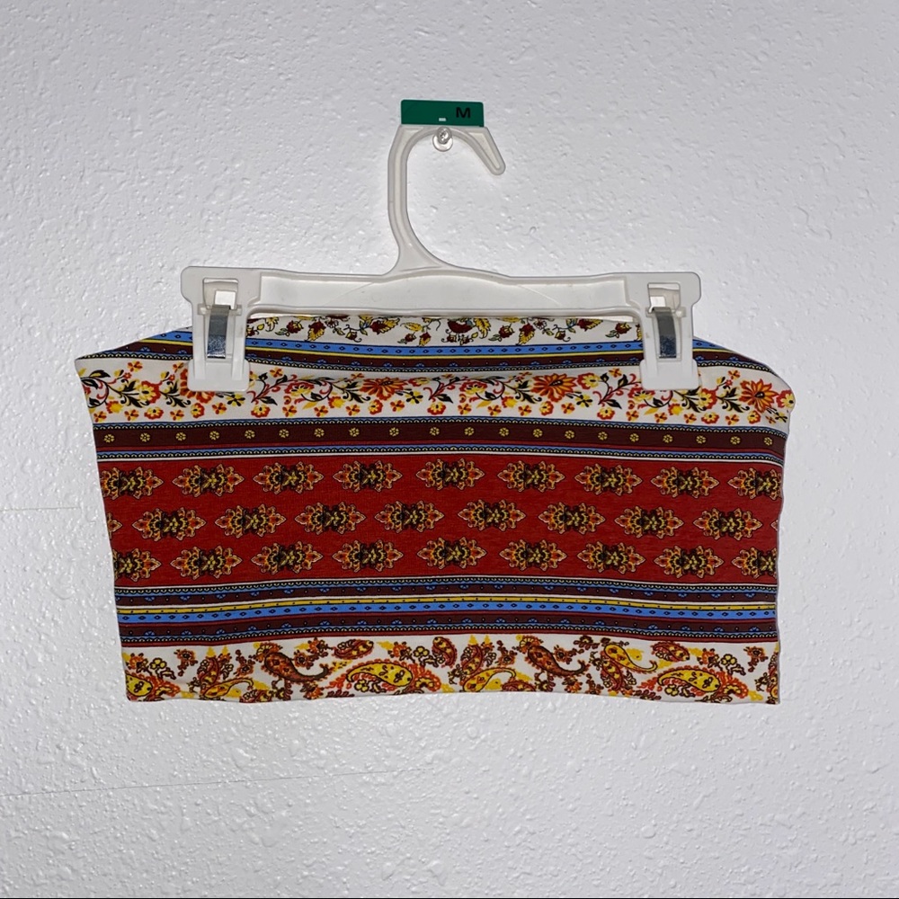 multi-colored & multi-patterned tube-top